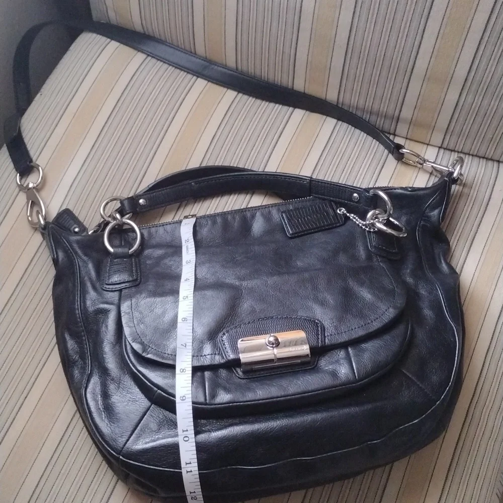 Coach,Black Leather Shoulder and Crossbody Bag